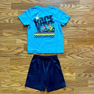 2pc Mario Kart Boys XS Extra Small T-Shirt + Jumping Beans Size 5 Shorts READ